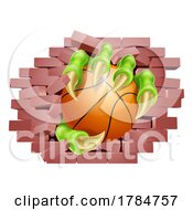Poster, Art Print Of Basketball Ball Claw Breaking Through Wall