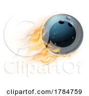 Poster, Art Print Of Bowling Ball With Flame Or Fire Concept