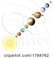 Poster, Art Print Of Solar System Planets And Sun Space Illustrations