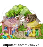 Three Little Pigs Wolf Fairy Tale Nursery Rhyme by AtStockIllustration