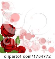 Poster, Art Print Of Roses Valentines Day Corner Frame Design