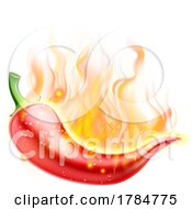 Hot Chilli Spicy Flames Pepper On Fire by AtStockIllustration