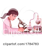 Woman Scientist Working In Laboratory by AtStockIllustration
