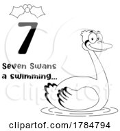 Cartoon Swan A Swimming