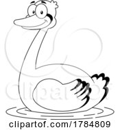 Poster, Art Print Of Cartoon Swan A Swimming