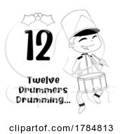 Cartoon Drummer Drumming by Hit Toon