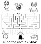 Poster, Art Print Of Cartoon Animal And Homes Maze Game