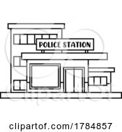 Cartoon Police Station Building
