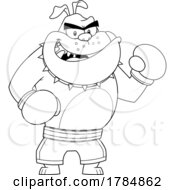 Cartoon Tough Boxer Bulldog