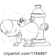Cartoon Dog Urinating On A Fire Hydrant by Hit Toon