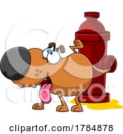 Poster, Art Print Of Cartoon Dog Urinating On A Fire Hydrant