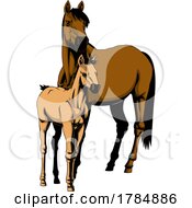 Poster, Art Print Of Horse And Foal