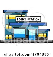 Cartoon Police Station Building by Hit Toon #COLLC1784895-0037