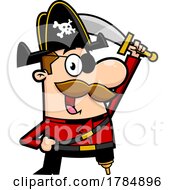 Poster, Art Print Of Cartoon Pirate Wielding A Sword