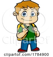Cartoon Standing School Boy by Hit Toon #COLLC1784900-0037
