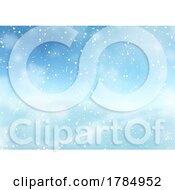 Poster, Art Print Of Christmas Background With Falling Snow Against A Defocussed Winter Landscape