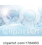 3D Christmas Landscape With Icy Snow