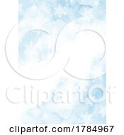Hand Painted Christmas Watercolour Background With Snowflakes