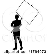 Poster, Art Print Of Protest Rally March Picket Sign Silhouette Person