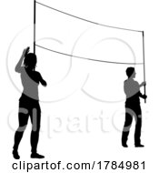 Banner Silhouette Protestors At March Rally Strike by AtStockIllustration