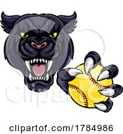 Poster, Art Print Of Panther Softball Animal Sports Team Mascot
