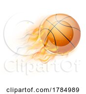 Basketball Ball With Flame Or Fire Concept