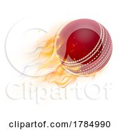 Poster, Art Print Of Cricket Ball With Flame Or Fire Concept