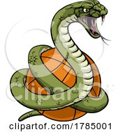 Poster, Art Print Of Snake Basketball Ball Animal Sports Team Mascot