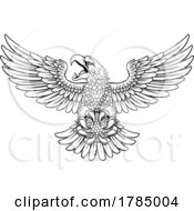 Bald Eagle Hawk Flying Golf Ball Claw Mascot