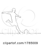 Poster, Art Print Of Soccer Football Player Line Silhouette Outline