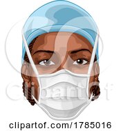 Poster, Art Print Of Black Woman Female Medical Doctor Or Nurse In Mask