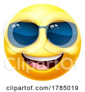 Poster, Art Print Of Emoji Emoticon Face In Sunglasses Cartoon Icon