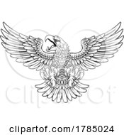 Poster, Art Print Of Bald Eagle Hawk Flying Wings Spread Mascot