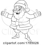 Poster, Art Print Of Christmas Cartoon Santa Claus Giving Thumbs Up
