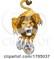 Poster, Art Print Of Lion Gamer Video Game Animal Sports Team Mascot