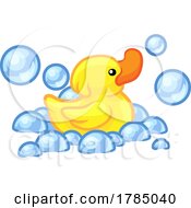 Poster, Art Print Of Cartoon Yellow Rubber Ducky Duck Bubble Bath Toy