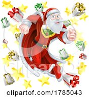 Superhero Santa Claus Christmas Super Hero by AtStockIllustration