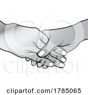 Poster, Art Print Of Two Hands In Silver