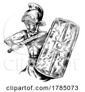 Gladiator Warrior Black And White