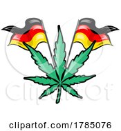 Poster, Art Print Of German Flags And Pot Leaf