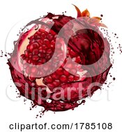 Poster, Art Print Of Pomegranate Seeds And Juice Splash