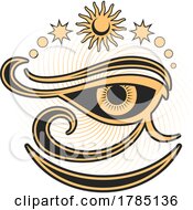 Horus Eye With Moon And Stars