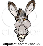 Happy Donkey Mascot Face by Dennis Holmes Designs