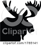 Poster, Art Print Of Silhouetted Moose Head