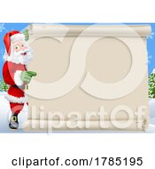 Christmas Santa Claus Sign Cartoon Background
