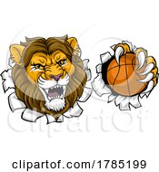 Poster, Art Print Of Lion Basketball Animal Sports Team Mascot