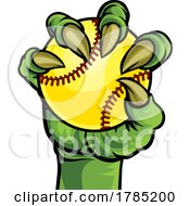 Claw Monster Talons Hand Holding Softball Ball