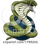 Poster, Art Print Of Cobra Snake Bowling Ball Animal Sports Team Mascot
