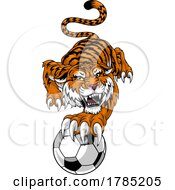 Poster, Art Print Of Tiger Soccer Football Animal Sports Team Mascot