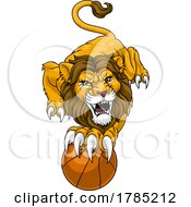 Poster, Art Print Of Lion Basketball Animal Sports Team Mascot